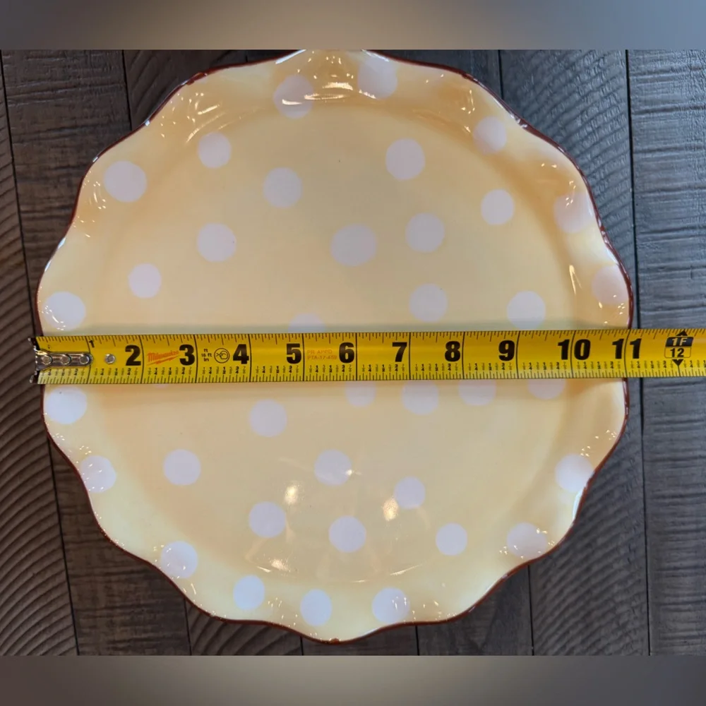 Paula Deen - Dot Crazy Yellow & White Handpainted Cake - Dessert Stand